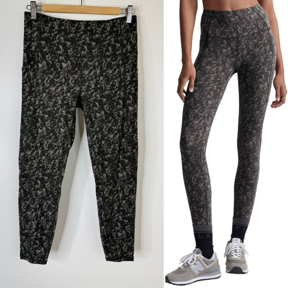 Varley Let’s Move Pocket 25 Inch Womens Leggings Large Gray Print